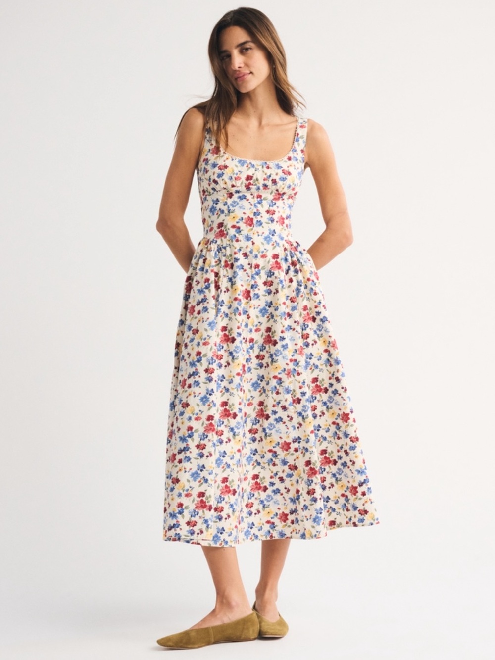 NWT Abercrombie and Fitch Bra Free Dylan Midi Dress